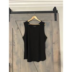 Universal Standard Women's 2XL scoop Roitfeld Ribbed Tank Plus Size 2XL Black